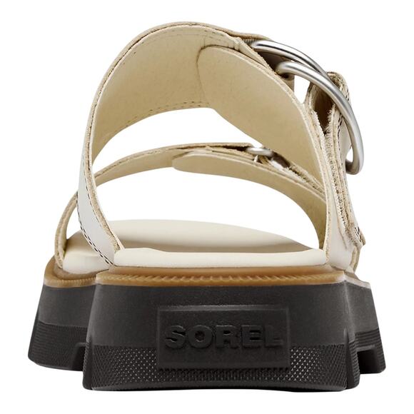 Sorel Women's Rein Leather Slide Sandals Off White Black Size 7 - Picture 3 of 5